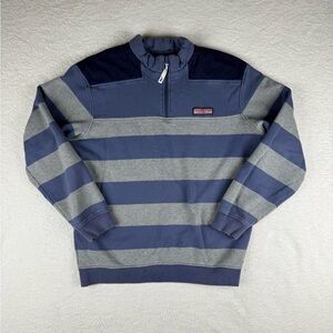 Vineyard Vines Men’s Medium 1/4 Zip Striped Shep Martha’s Vineyard Sweater